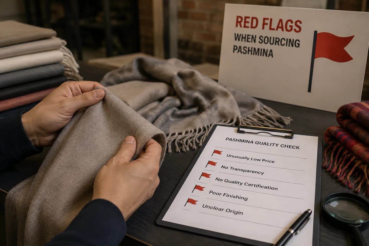 Pashmina scarves and cashmere products from Nepal